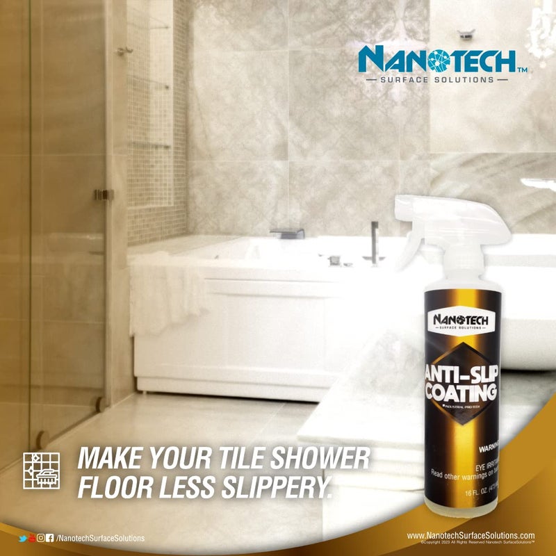 Nanotech Surface Solutions Anti-Slip Coating - Works in Minutes, Reduces Slip & Fall Accidents Due to Wet Floors - for Porcelain, Ceramic, Mosaic Tile, 1 Gallon (128 Oz.) - Image 5